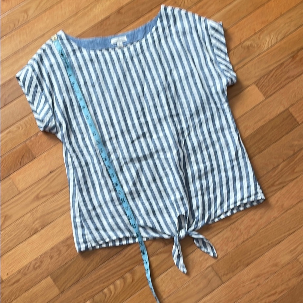 L.L. Bean lined Blue and White Striped Women's Top small - Picture 6 of 8